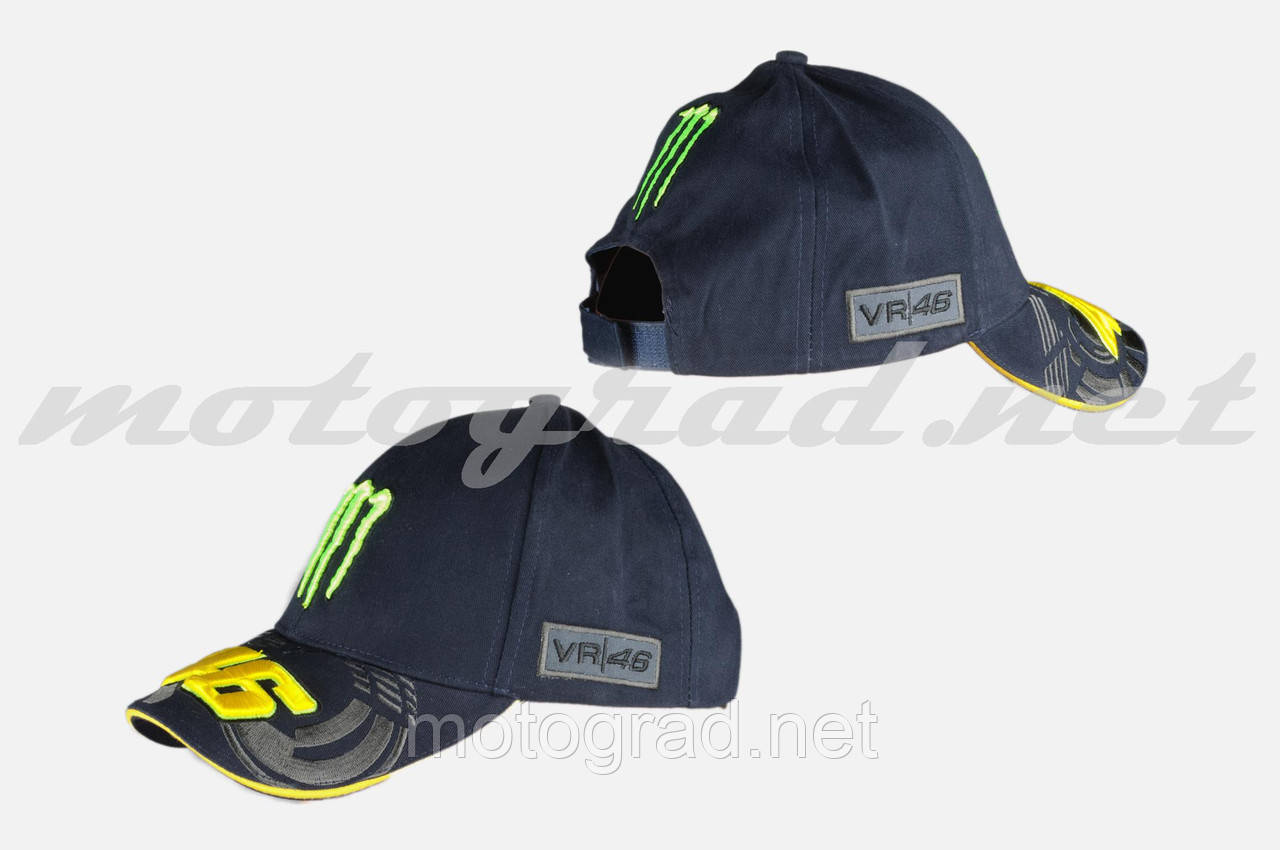 Бейсболка чорна 100% бавовна 46 VALENTINO ROSSI AND Монстер mod:2, фото 1