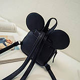 Рюкзак жіночий міні Мишка з вушками (чорний), фото 4