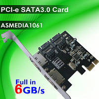 PCIe контроллер 4 порта SATA 3 III 6.0Gbps