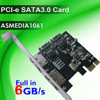 PCIe контролер 4 порти SATA 3 III 6.0 Gbps