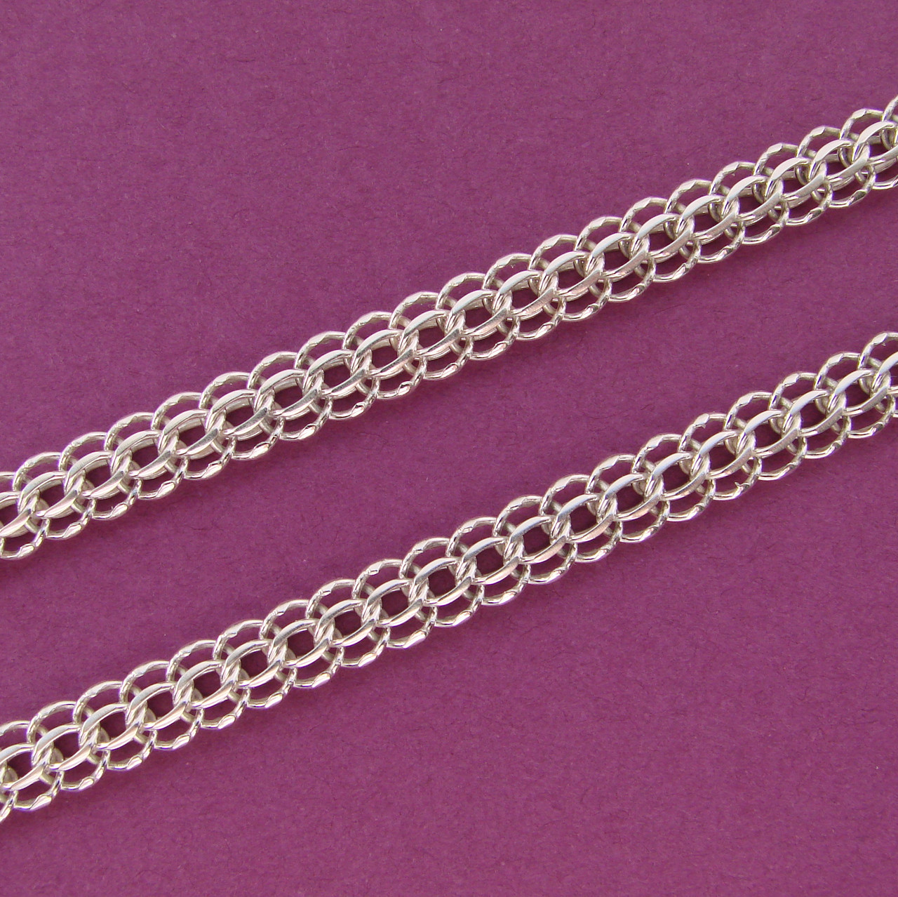 Серебряная цепочка Венеция, из серебра 925 пробы, 50 см., 15 гр.