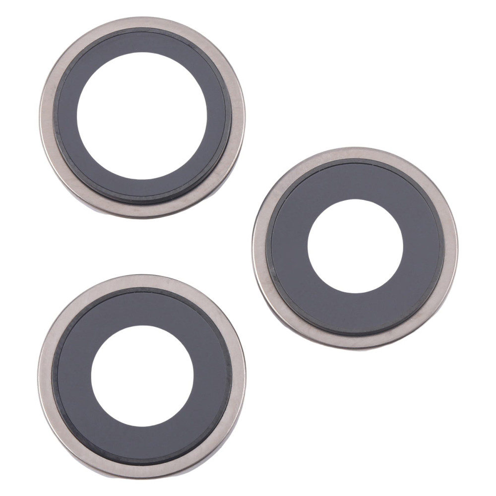 Скло камери Apple iPhone 16 Pro, iPhone 16 Pro Max (з сірим кільцем - 3 шт), фото 1