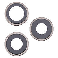 Скло камери Apple iPhone 16 Pro, iPhone 16 Pro Max (з сірим кільцем - 3 шт)