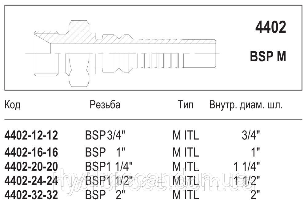 Цельный фитинг, BSP, INTERLOCK, 4402 - фото 4 - id-p730067