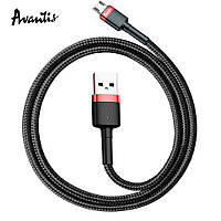 Кабель Avantis AC-48m Cool USB - microUSB 2A 1 м Чорно-червоний