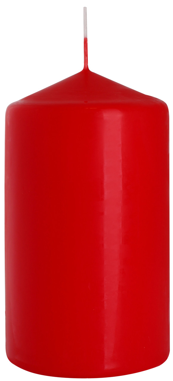 Свічка столова циліндр BISPOL червона 60 х 100мм, фото 1