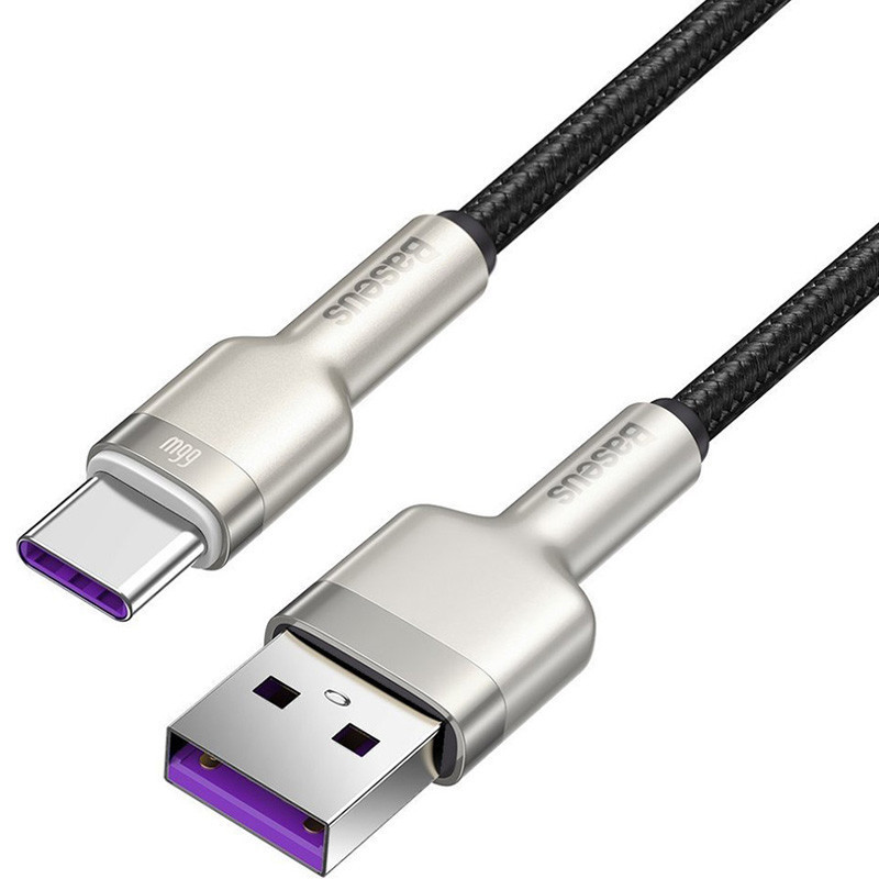 Дата кабель Baseus Cafule Metal Data USB to Type-C 66W (0.25m) (CAKF00000), фото 1