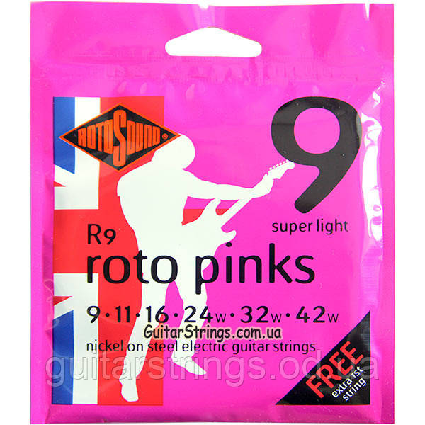 Струны Rotosound R9 Roto Pinks 9-42