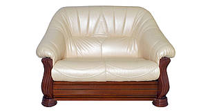 Шкіряні меблі Монарх: розкладний 2-місний диван і пуф, фото 2