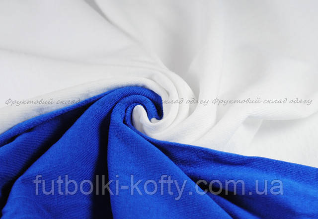 Мужская футболка с цветными рукавами Белый/Ярко-синий