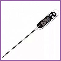 Цифровой кулинарный термометр с белым корпусом для измерения температуры мяса и еды, от -50 до 300 градусов