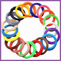 Набір кольорового PLA пластику для 3D ручки, 200 метрів нитки для дитячої творчості та моделювання, 20 кольорів.