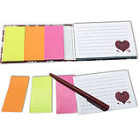 Блокнот MiniNotes зі стікерами Post-it, в твердій обкладинці «Сердечки», фото 3