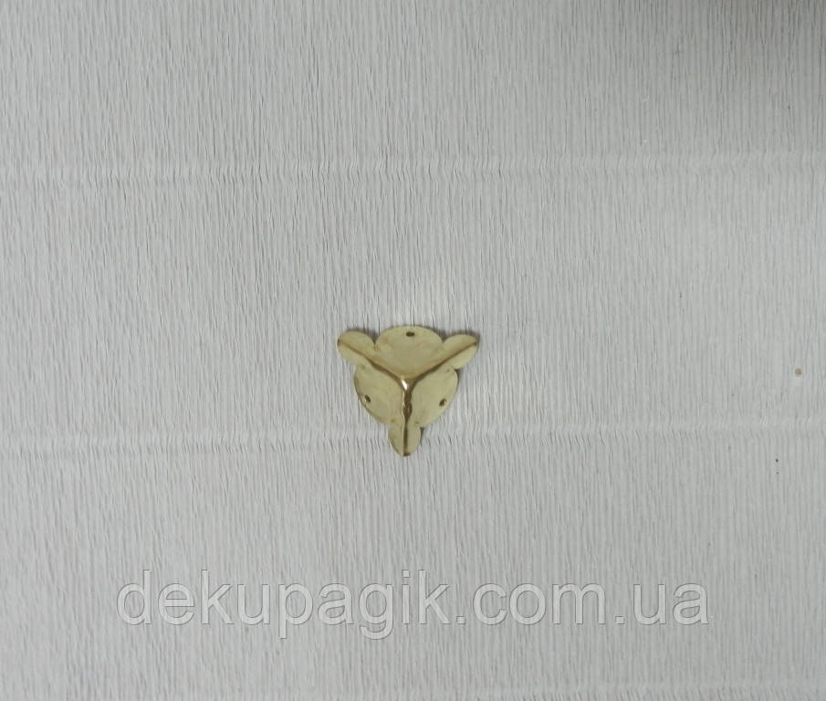 Куточок декоративний-29, золото, 1,8х1,8см, фото 1