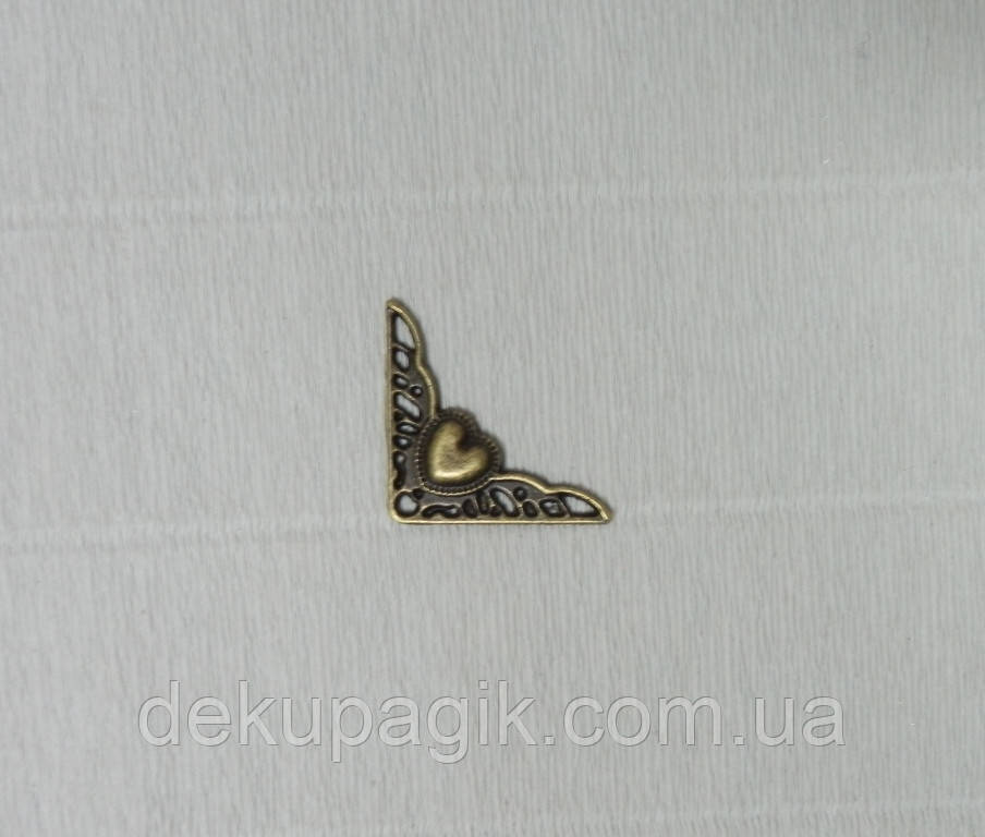 Куточок декоративний-32, бронза, 3,5х3,5см