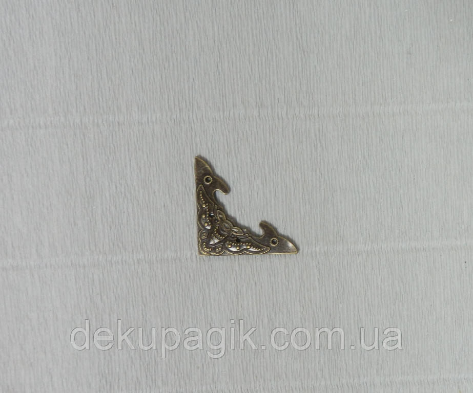 Куточок декоративний-35, бронза, 3,5х3,5см