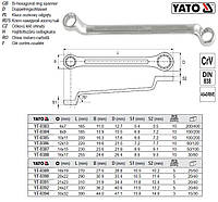 Ключ накидной изогнутый YATO Польша CrV М=14х15 l=230 мм YT-0387