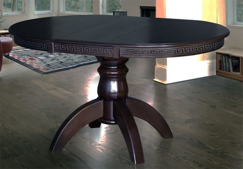 Круглый стол раскладной деревянный Престиж темный орех, 100-150х100 см - фото 1 - id-p499828767