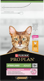 Pro Рlan Sterilised Adult 1+ Delicate сухой корм для стерилизованных кошек супер премиум курица 1.5 кг