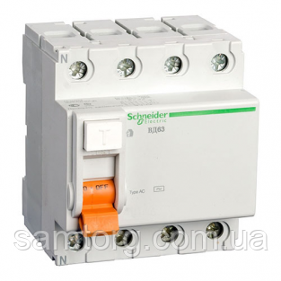 Диференційний вимикач (ПЗВ) 40A 30мА 4 полюси 11463S Schneider Electric