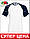 Чоловіча футболка з кольоровими Рукавами Fruit of the loom Білий/Блакитний Темно-Синій 61-026-We S, фото 6