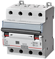 Дифференциальный автоматический выключатель трехфазный 16А 30мА С 411186 Legrand