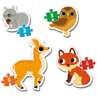 Пазл 4 в 1 Clementoni "Forest Animals", серія "My First Puzzles" 1