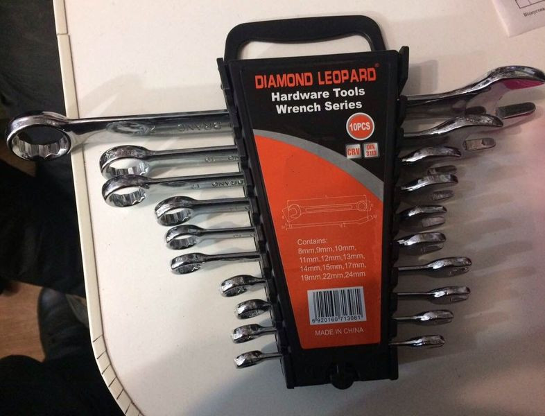 Ключі гайкові Diamond Leopard Hardware Tools 10 шт. (рожково накидні)