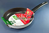 Сковорода алюмінієва 22 см h-5 см із чорно-білим антипригарним покриттям БІОЛ "Атлас" 22138P, фото 3