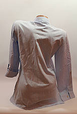 Жіночі сорочки смужка з вишивкою "Сакура" оптом VSA світло-блакитний, фото 3