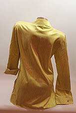 Жіночі сорочки смужка з вишивкою "Сакура" оптом VSA лимонний, фото 3