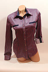 Жіночі класичні сорочки в смужку гуртом VSA фіолетовий