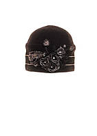 Женская стильная теплая зимняя черная шапка Nicola Willi Польша черный