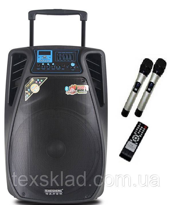 Активна колонка 1502PRO / 200W (USB/2 радіомікрофона)