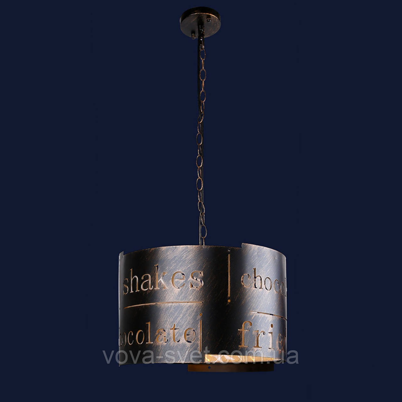 Підвісний світильник [LOFT Letter — 2 ] Black & Gold