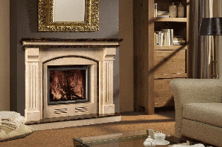 Камінний портал БРАВО Тулуза (Botticino+Emperador dark)