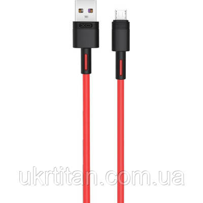 Оригинал! Дата кабель USB 2.0 AM to Micro 5P 1.0m 5A red XO (NB166-M-1-RD) - Высшее качество!, фото 1