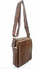 Чоловіча шкіряна сумка через плече стильна зручна міська для документів Катана коричнева, фото 6