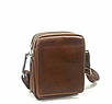 Чоловіча шкіряна сумка через плече стильна зручна міська для документів Катана коричнева, фото 5