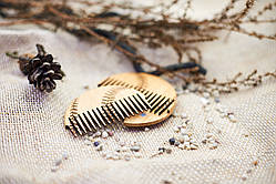 Гребінь на магнітах "Бейсбол" з натурального дерева в холдере