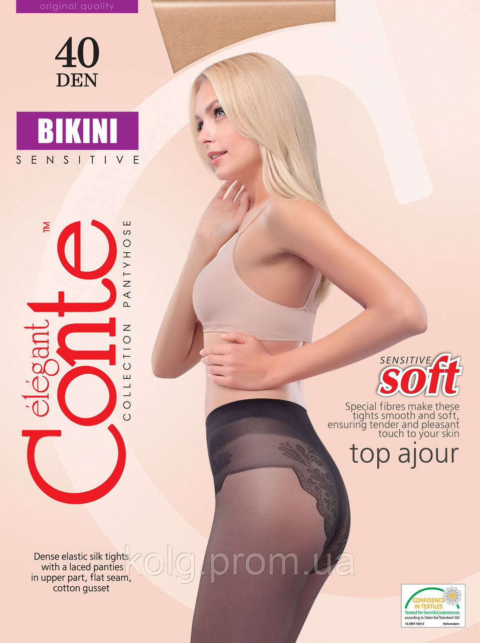 Колготки 40 ден з ажурними трусиками BIKINI 40 Conte