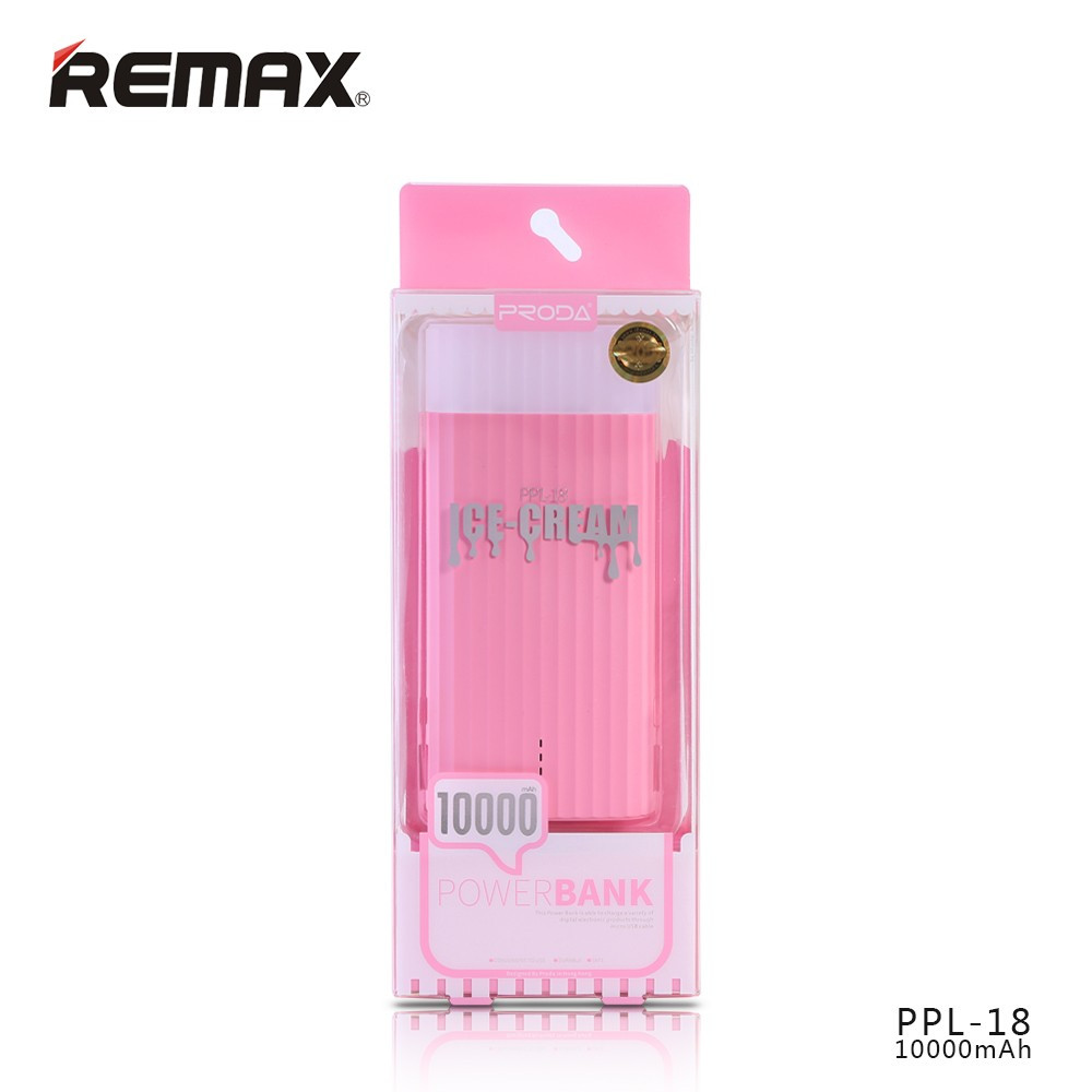 Портативная батарея Remax Power Bank Proda Ice Cream PPL-18 10000 mAh Pink (Оригинал) - фото 1 - id-p500455267