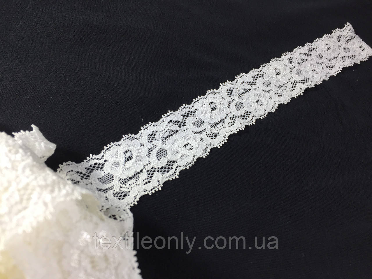 Мереживо стрейч колір молоко 35 мм 