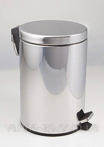 Відро для сміття з педаллю 3 л хром, фото 1