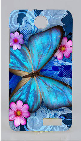 Чохол силіконовий бампер для Lenovo A526 з картинкою синя метелик, фото 2