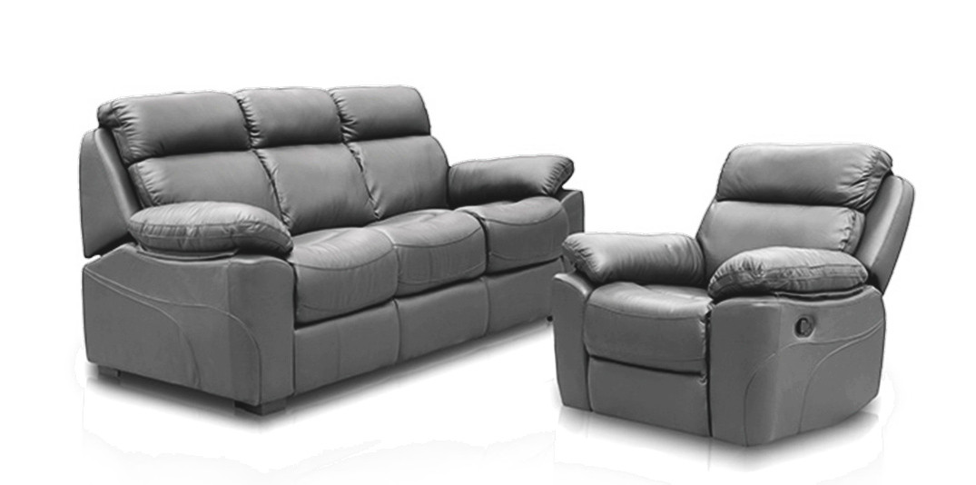 Шкіряний комплект меблів "Alabama" (Алабама): розкладний диван і крісло (3р+1)