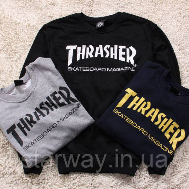 Світшот з принтом thrasher skateboard magazine | стильна кофта