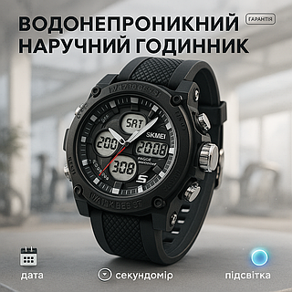 Чоловічий круглий спортивний годинник SKMEI 2065BKWT, Повсякденний спортивний годинник RK-68