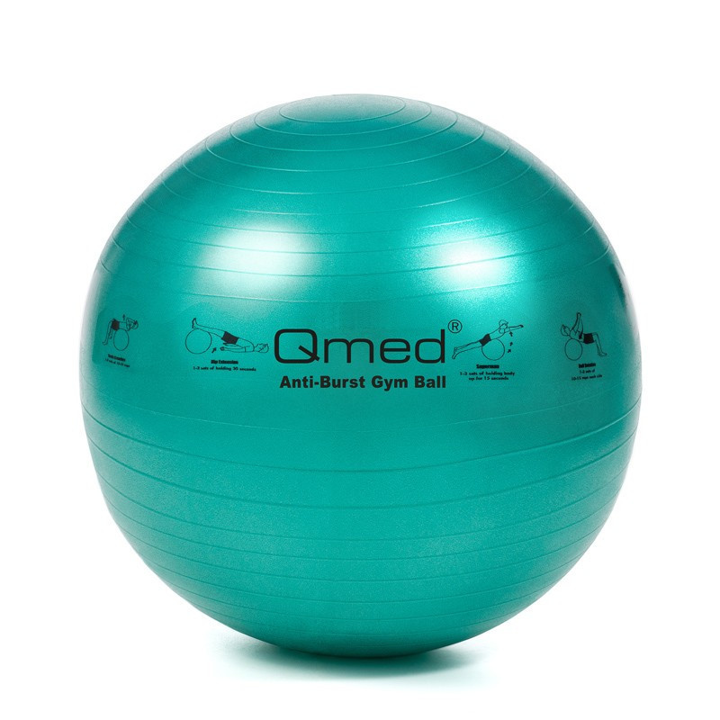 Фітбол - Qmed ABS Gym Ball 65 см. Гімнастичний м'яч для фітнесу. Зелений