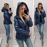 Жіноча демісезонна куртка, арт. 1008, темно синій